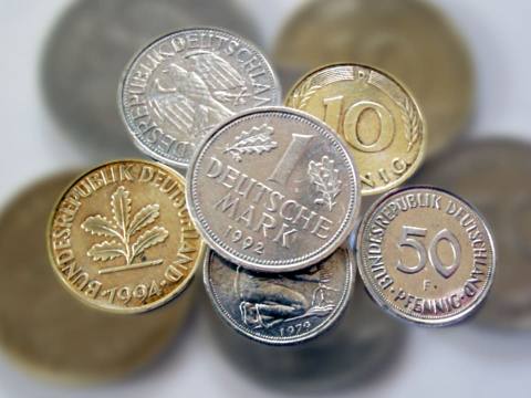 Coins: German mark and pfennig